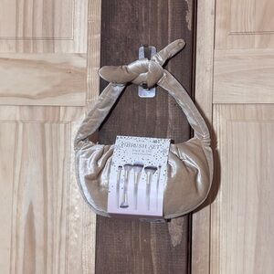 Elegant Cream Velvet Women Bag